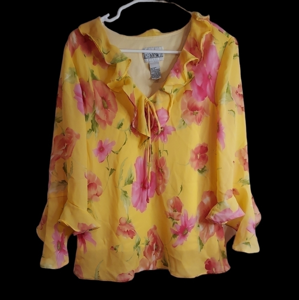 NEW Exaggerated Ruffle Pirate LS Top Blouse - Size 14